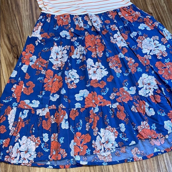 Matilda Jane women’s dress medium roll with it tank fit flare floral blue coral - Picture 3 of 8